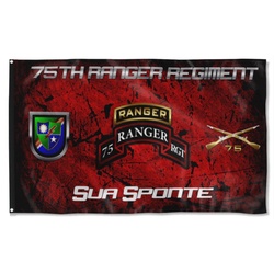 75Th Ranger Regiment Tabbed Sua Sponte Flag Banner