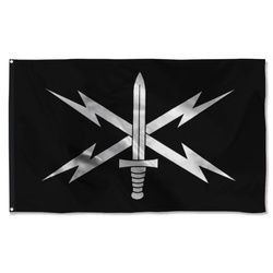 Cyber Corps Black And White Flag Banner