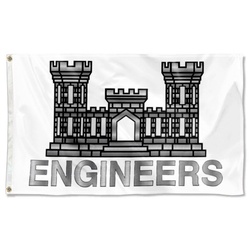 Army Engineers White Flag Banner