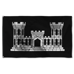 Engineers Branch Black And White Flag Banner