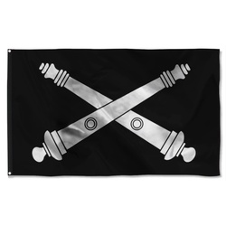 Field Artillery Branch Black And White Flag Banner