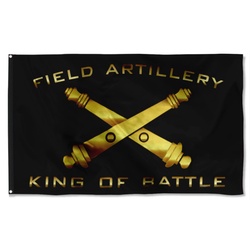 Field Artillery King of Battle Black Flag Banner