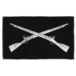 Infantry Branch Black And White  Flag Banner