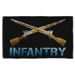 Infantry Crossed Rifles Flag Banner