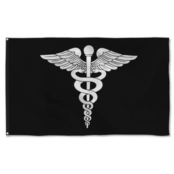 Medical Corps Black And White Flag Banner