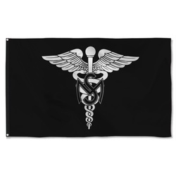 Medical Service Corps Black And White Flag Banner