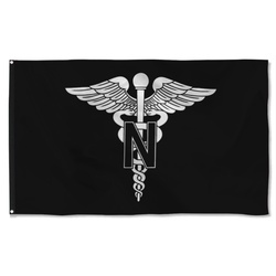 Nurse Corps Black And White Flag Banner