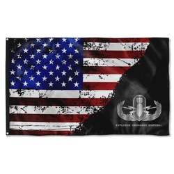 Eod (Basic) Stars And Stripes Black Flag Banner