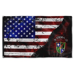 Cema Scroll With Crest 75Th Stars and Stripes Flag Banner