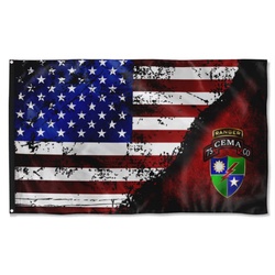 Cema Tabbed Scroll 75Th Stars and Stripes Flag Banner