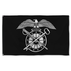 Quartermaster Corps Black And White Flag Banner
