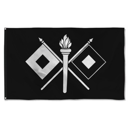 Signal Corps Black And White Flag Banner