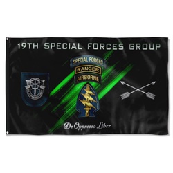 19Th Special Forces Group Tabbed Flag Banner
