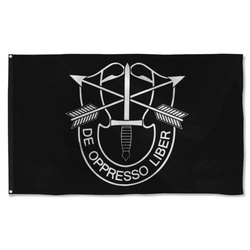 Special Forces Crest Black Flag Banner