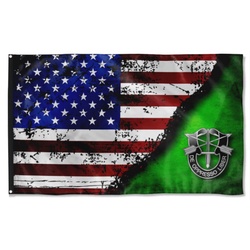 Special Forces Crest Stars And Stripes Flag Banner