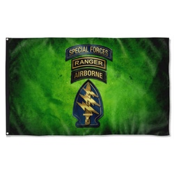 Special Forces Tabbed Green Outdoor Flag Banner