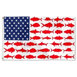 Beach Life Florida Fish Shark American Flag Banner