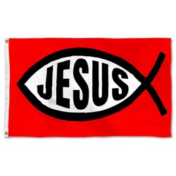 Fish Church America God Jesus, Christian's Flag Banner