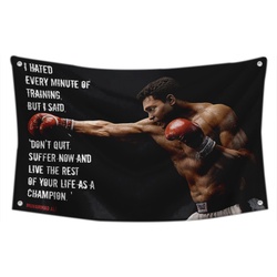 Champion Muhammad Ali Training Don't Quit Gym Boxing Flag Banner