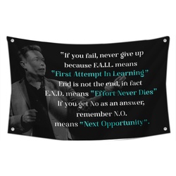 Elon Musk Effort Never Dies Never Give Up Flag Banner