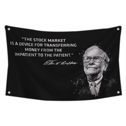 Warren Buffet Financial Advice Quote Stocks Money Device Patient Flag Banner