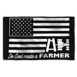 Farmer God Made A Farmer Flag Black and White Banner