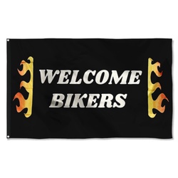 Welcome Biker Flag Banner