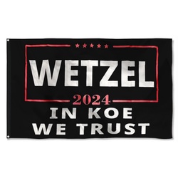 Koe Wetzel 2024 In Koe We Trust Flag Banner Black