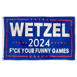 Koe Wetzel 2024 In Koe We Trust Flag Blue Flag Banner