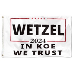 Koe Wetzel 2024 In Koe We Trust Flag Banner White