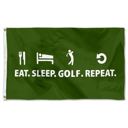 Eat. Sleep. Golf. Repeat - Flag Banner