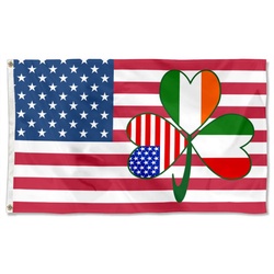 Italian Irish American Flag Banner