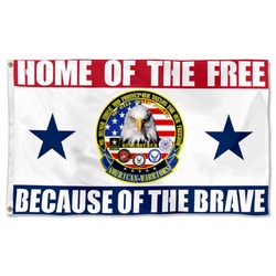 Home of The Free Because of The Brave American Warriors Flag Banner