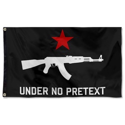 Under No Pretext AK47 Flag Banner