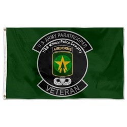118th Military Police Company veteran Paratrooper Flag Banner