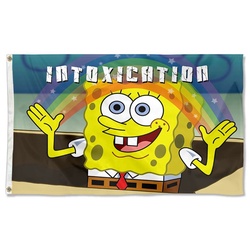 Spongebob Intoxication Rainbow Flag Banner