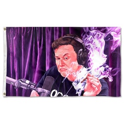 Elon Musk Smoking Flag  Banner