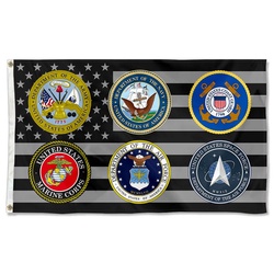 U.S. Armed Forces Military Branches Appreciation Support Flag Banner