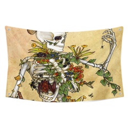 Bons And Botany Tapestry Flag Banner