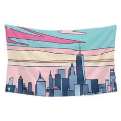 City Sunset by Elebea Tapestry Flag Banner