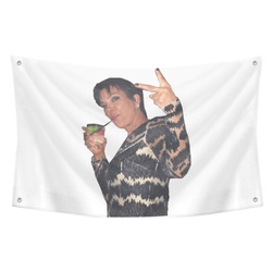 Kris Jenner Peace Sign Tapestry Flag Banner