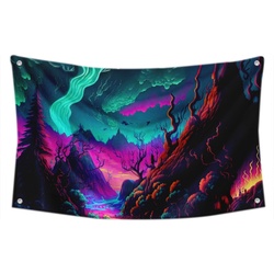 Mesmerizing Psychedelic World Tapestry Flag Banner