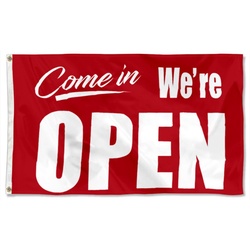 Come in we are OPEN Flag Banner