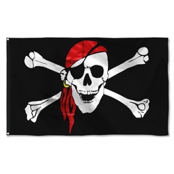 Pirate Skull Bones Knives Flag Banner