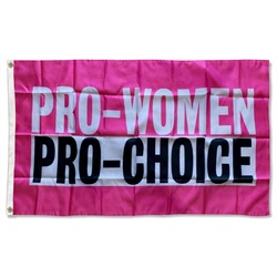 Pro-Women Pro-Choice Flag Banner Pink