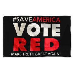 Save America VOTE RED Make Truth Great Again Flag Banner Black