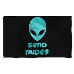 Send Nudes Aliens Flag Banner