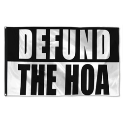 Defund the HOA Flag Banner Black and White