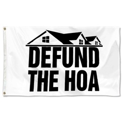 Defund The HOA House Flag Banner White