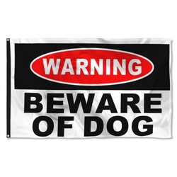 Warning Beware of DOG Flag Banner